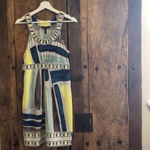 BCBGMaxAzria Sleeveless Geometric Print Dress Sm